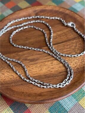 Vintage Sterling Silver Chunky Chain Necklace 29” 20g Germany